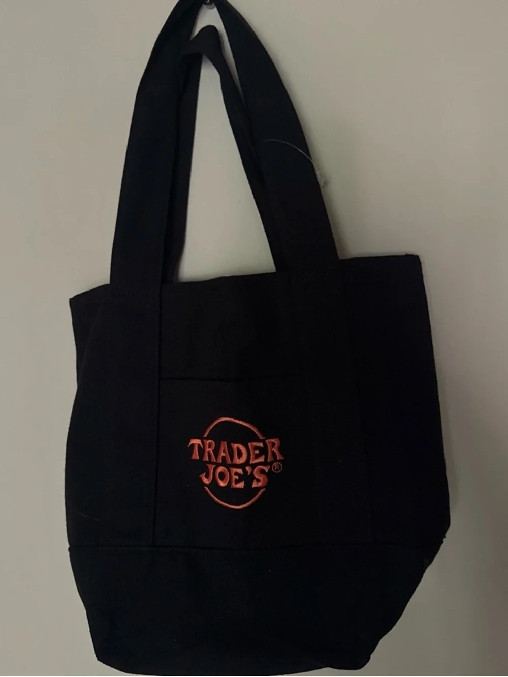 Trader Joe's Black Tote with Orange Logo